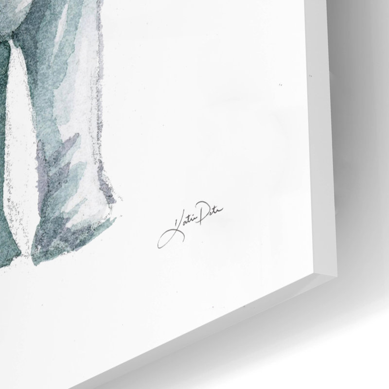 Bungalow Rose «Mama Elephant On White» par Katrina Pete, art mural en verre acrylique, H 16 po x l 12 po x P 0,13 po
