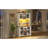 70.9" Kitchen Storage Cabinet With Led , 6 - Glass Stemware Rack, And Metal Mesh Doors Built In Power & Outlets, Decorative Lighting For-409773969