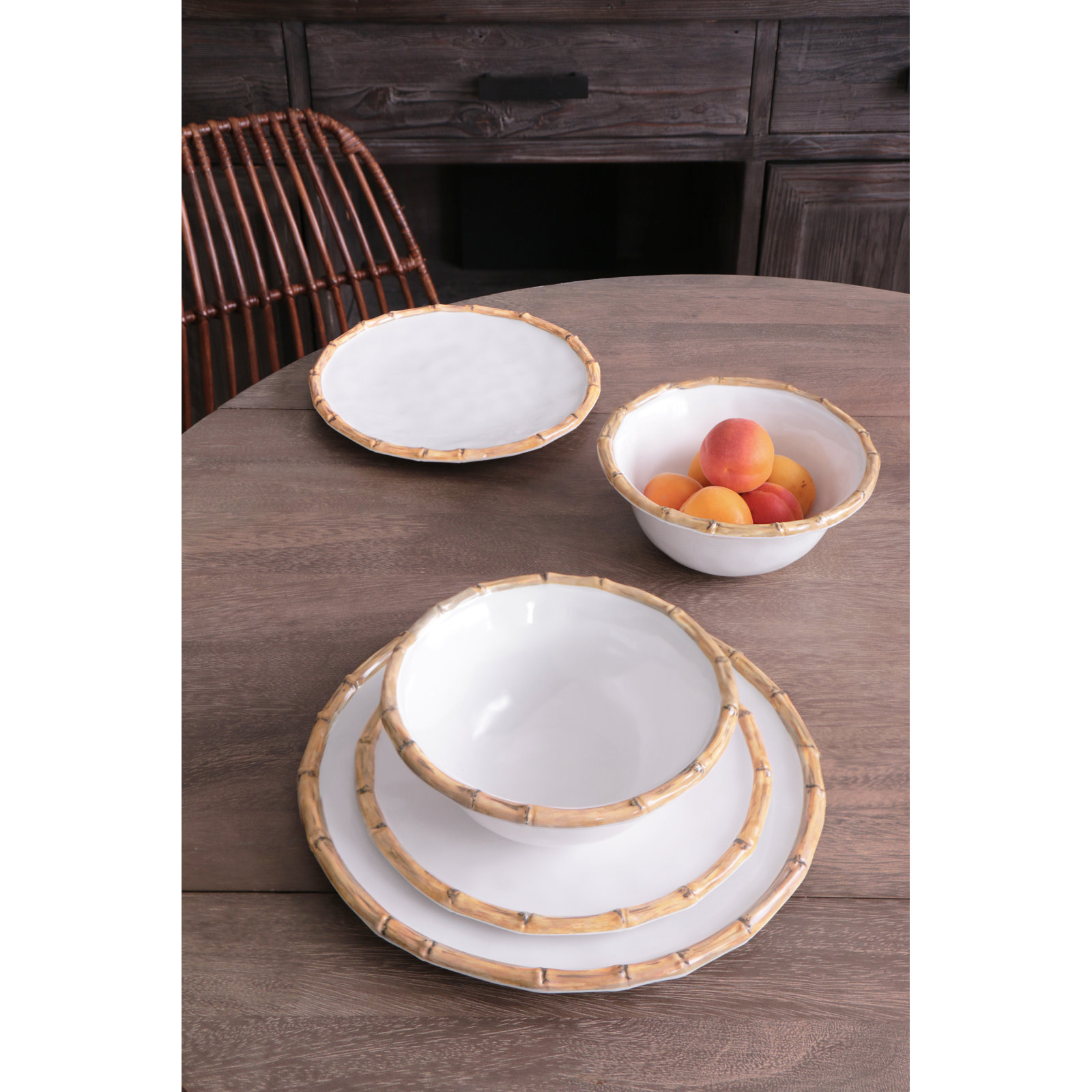 Vida Melamine Bamboo Dinner Plate