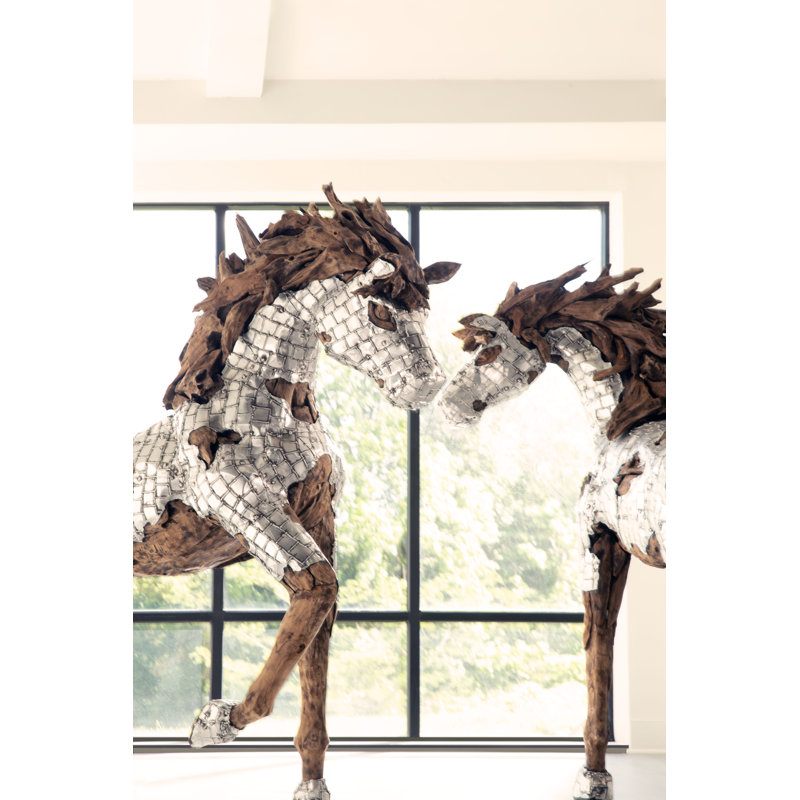 Mustang Horse Armored Sculpture, Standing