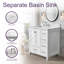 Meuble-lavabo sur pied 36 po avec lavabo, armoire de rangement en bois massif-133601341
