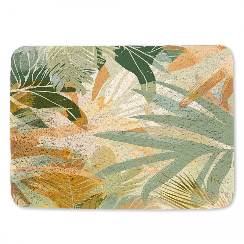 Tapis de bain à feuilles, L 34 po