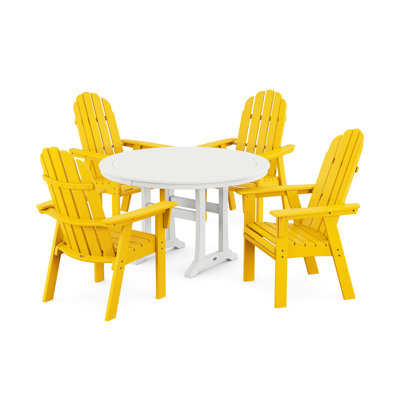 Ensemble repas 5 pièces POLYWOOD Vineyard Curveback Adirondack