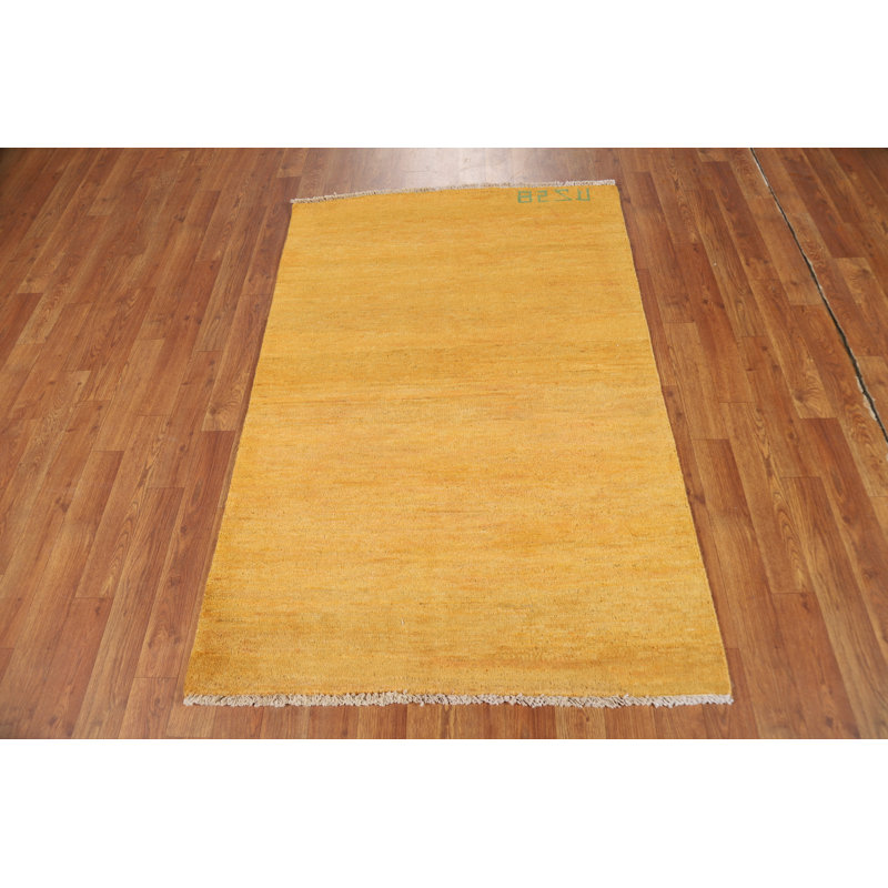 Tapis jaune moderne Gabbeh 3 x 5