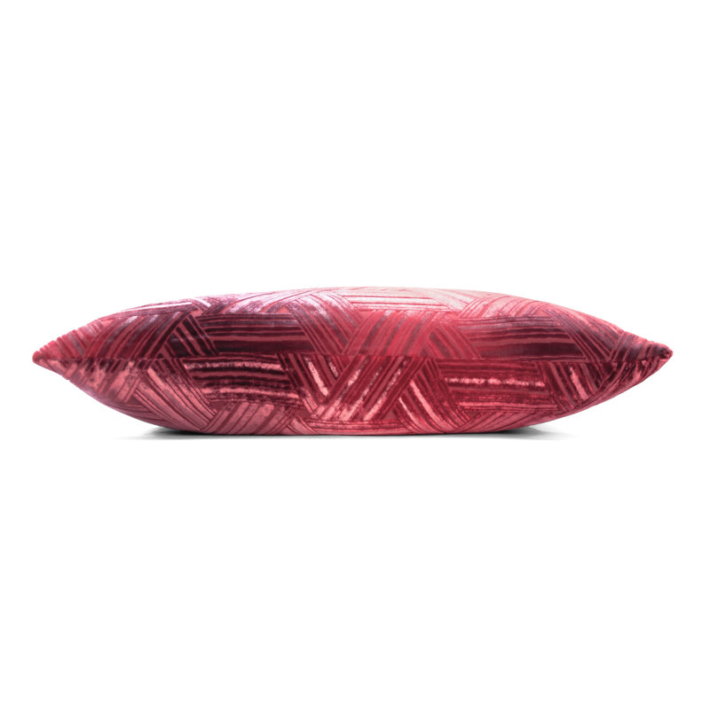 Entwined Square Velvet Pillow Cover & Insert, 18" x 18", Boysenberry