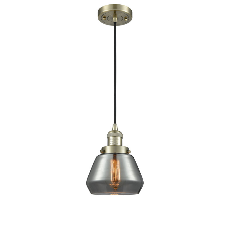 Rivka 1 - Light Single Pendant, Antique Brass, No Bulb Included, Plated Smoked