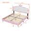 Lit plateforme tapissier avec bandes claires-1109022923