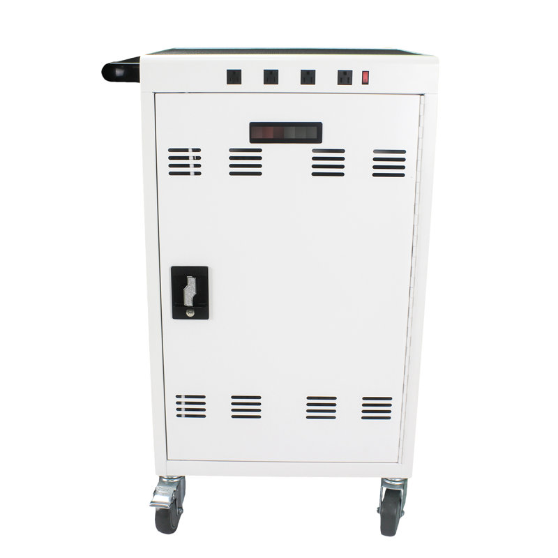 Tablette et chariot de charge pour ordinateur portable avec 31 + 4 fentes, rapide pour, Windows, tablettes pour livres, centre de formation d'aérodrome parfait pour un hôpital, système universel silencieux, verrou et clé de sécurité, barre de gestion des câbles