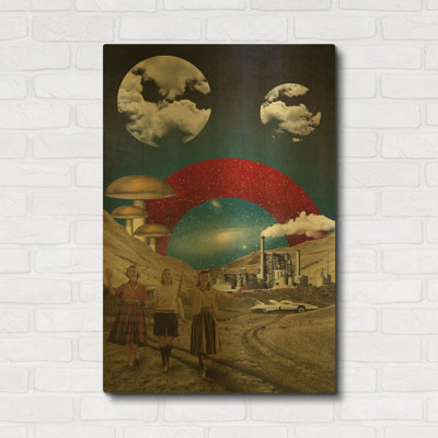 «Uncertain Futur» par Elo Marc, art mural en métal doré, 12 po x 16 po