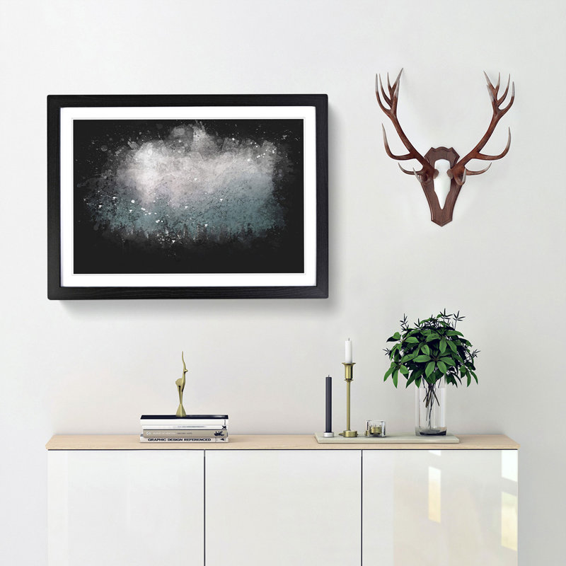 Sunlight over the Forest - Picture Frame Graphic Art Print, 24cm H x 33cm W x 2cm D, Black Framed