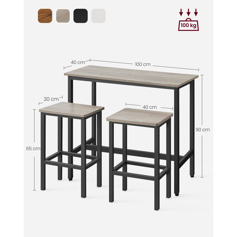 Dining Table Set, Gray/Black