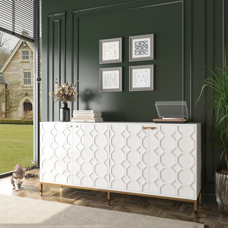 Araneli 64''W Sideboard Buffet Cabinet, White
