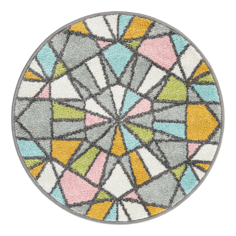 Unique Loom Vivid Whimsy Kids Rug, Round 2'2"