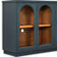 Buffet de rangement - Bleu marine. 4 portes avec portes en verre. Tablettes réglables pour le salon. . Living. Conception élégante. Trou de câble-2022217451