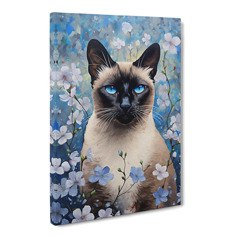 Siamese Cat Informel - Wrapped Canvas, 50cm H x 35cm W x 3cm D