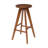 Ceren 30.5" Minimalist Solid Walnut Brown Wood Backless Bar Stool, Round Seat with Integrated Footrest for Kitchen Island and Home Bar-1463494542-1463494540