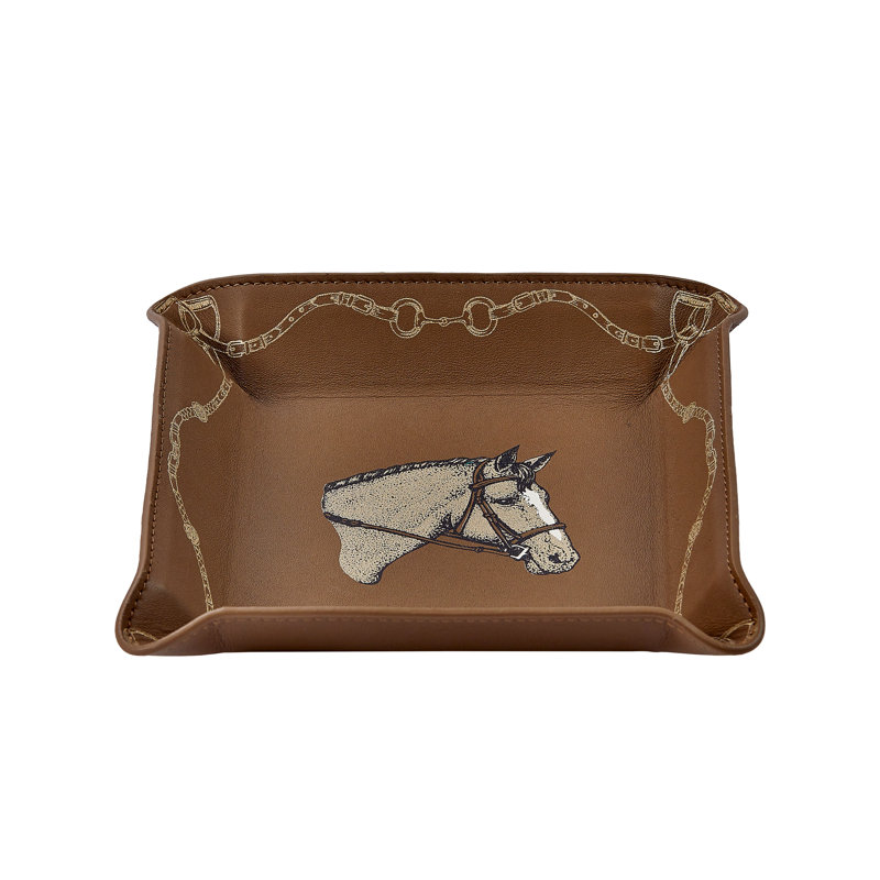 Equestrian Leather Catchall Tray, Taupe