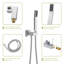 Pomme de douche double - Système de douche carré à fixation au plafond de 16 pouces avec valve brute-122404599