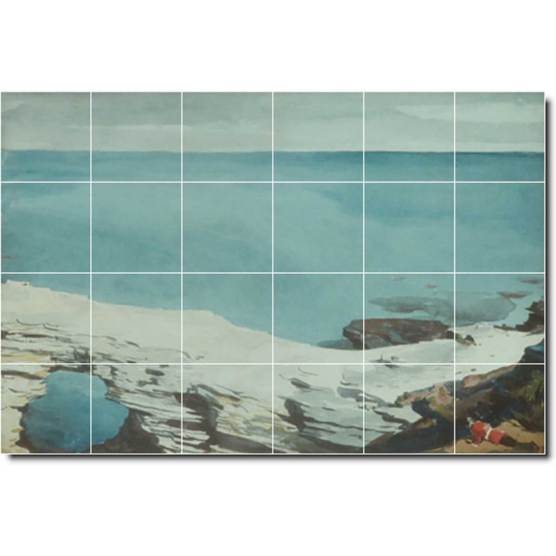 Carreau de céramique décorative 36 po x 24 po 6 po x 6 po, Bord de l'eau 04431