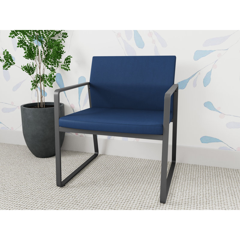 Chaise d'invité surdimensionnée Gansett, Anthracite, Vinyle bleu Patriot Plus Imperial