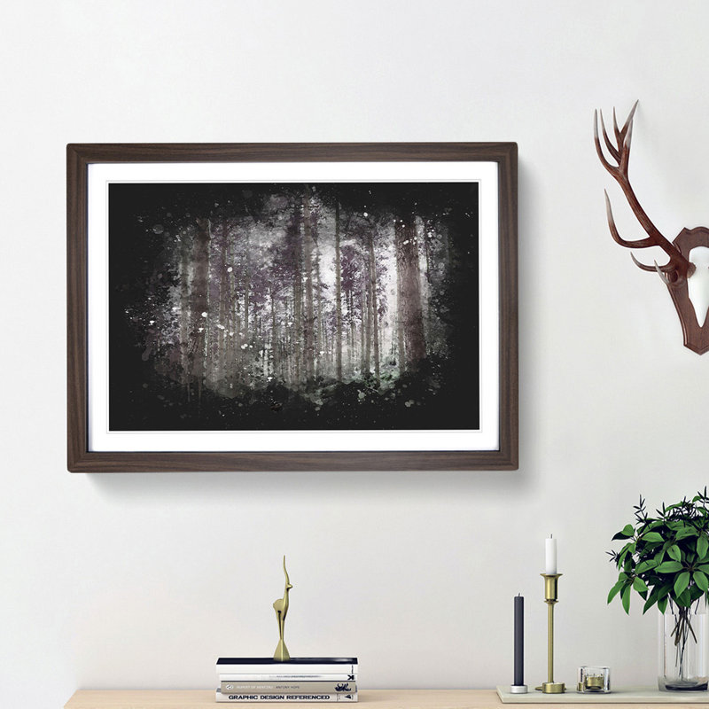 Pretty Forest - Picture Frame Graphic Art Print, 62cm H x 87cm W x 2cm D, Walnut Framed