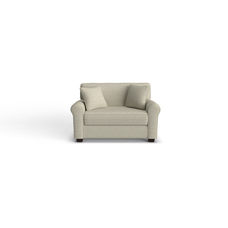 Shannon Upholstered 56'' Sleeper Sofa, Dark Walnut, Gray