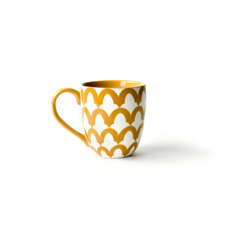 Brass Arabesque Mug, Yellow