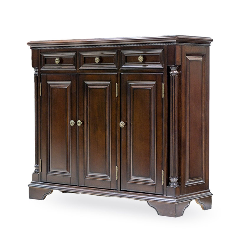 Dark-walnut Solid Wood Shoe Storage Bench