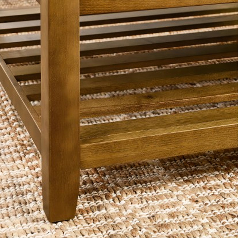 Lin avec base en bois de hêtre et tablette au design élégant gris foncé, grand repose-pieds carré pour le salon, Gris foncé
