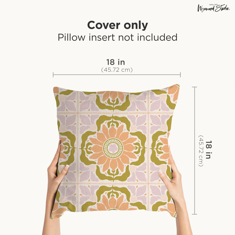 Housse de coussin floral en polyester