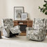 Alyissa Floral Print Manual Swivel Rocking Recliner with Nailhead Trims (Set of 2)