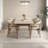 Rectangular Stone Slab Solid Wood Dining Table-603105341