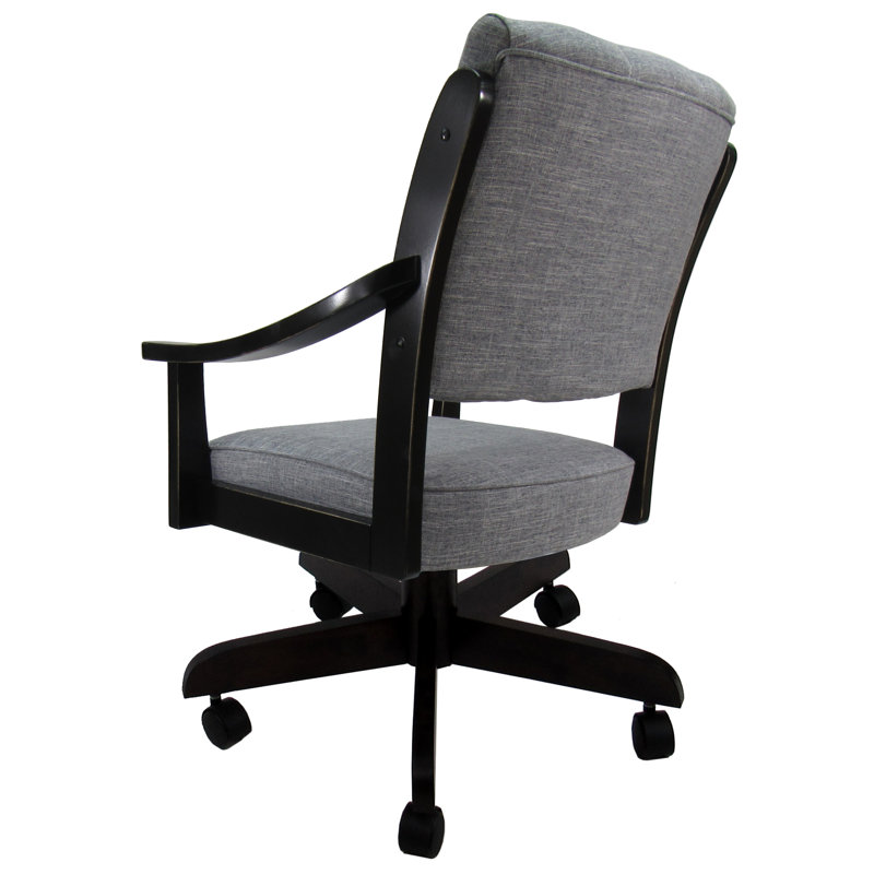 Chaise pivotante en bois Miriam, Noir, Gris