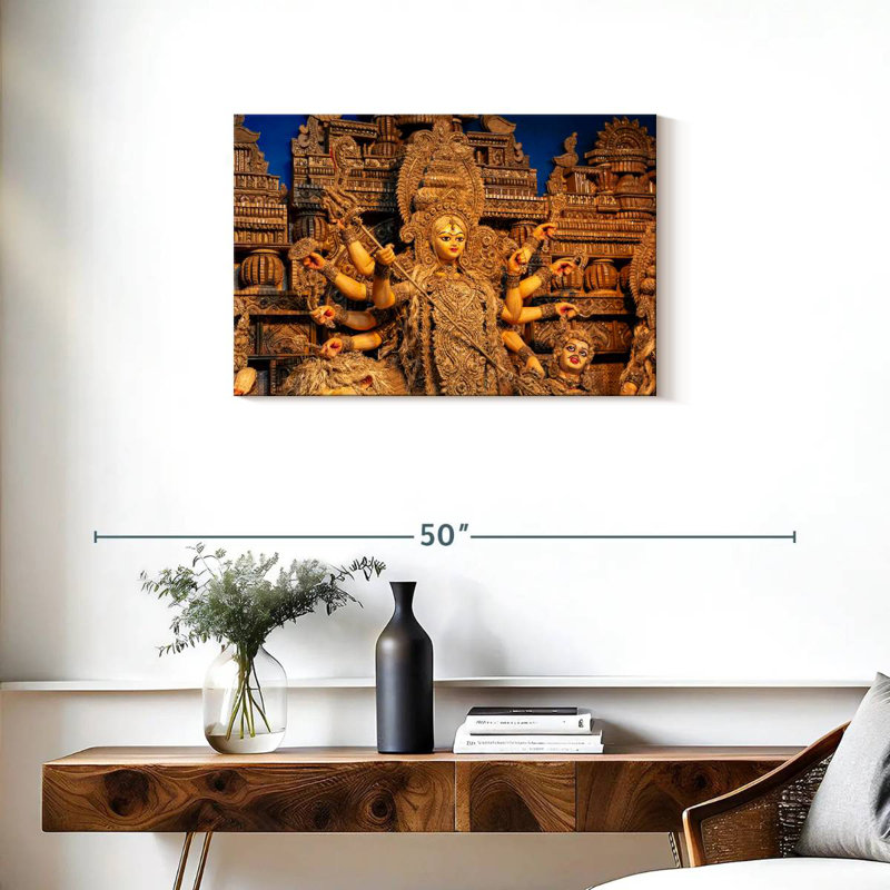 Adella Goddess Durga Sculpture, 20" H x 30" W