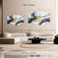 Bleu abstrait et beige Avery