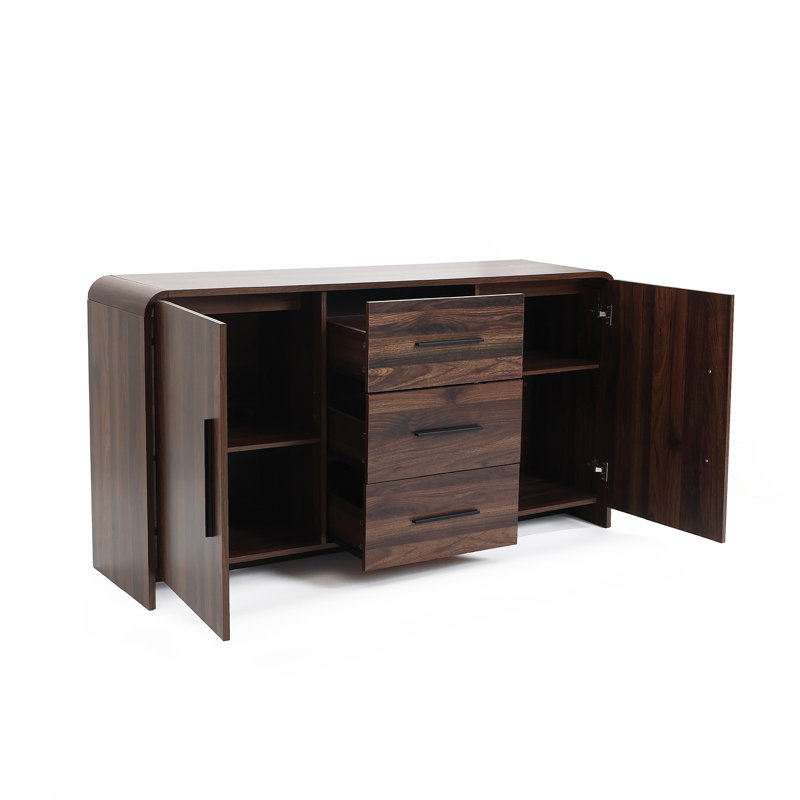 Buffet 59,1 "Mid-Century moderne avec coins arrondis