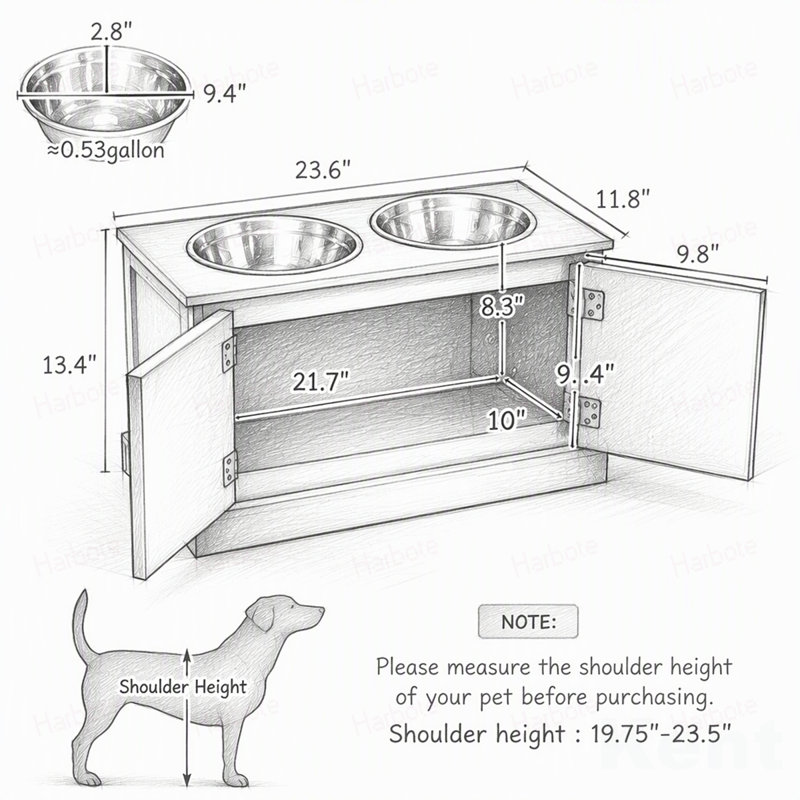 Pet Feeder Stand,Elevated Dog Bowls