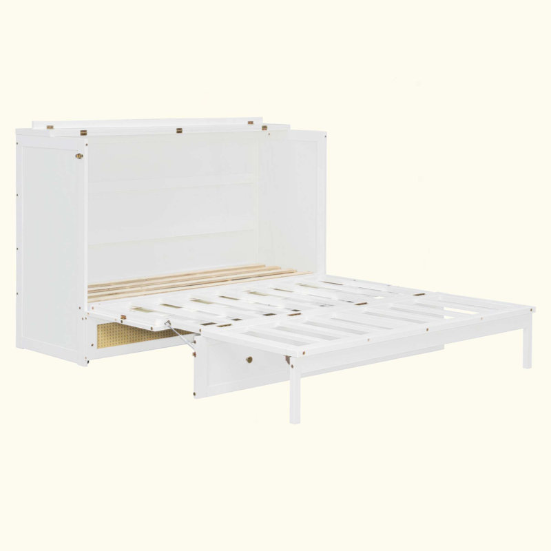 Lit escamotable avec grands tiroirs Murphy, Blanc