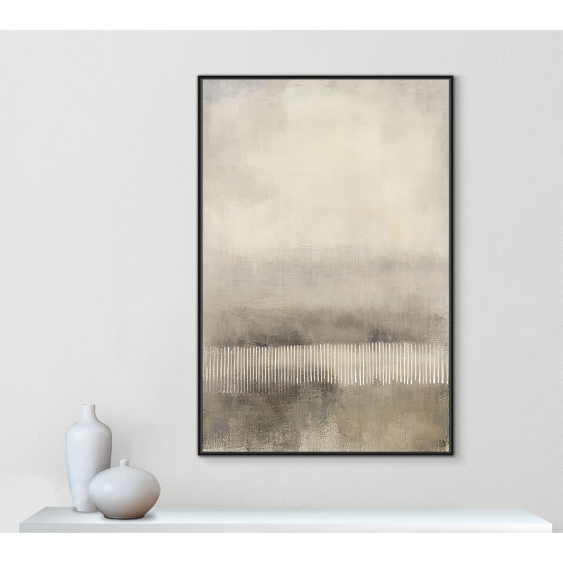 Équilibre équilibré «I» par Irena Orlov, H 61,5 po x l 41,5 po, Cadre flottant noir