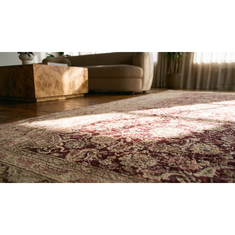 Grand tapis Agra indien du milieu du 19e siècle sur fond bourgogne classique