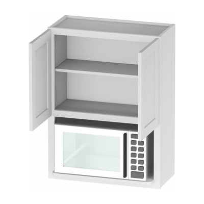 Kindwood Eco Shaker 30 W x 12 D x 36 H Ready-to-Assemble Plywood Wall Microwave Cabinet in White