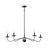 5 Light Black Chandelier In Mid-Century Modern Meridian Style-347366798