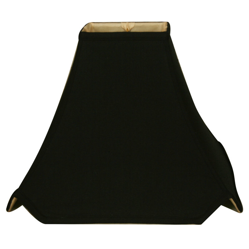 Abat-jour fantaisie en soie / shantung (araignée), Or noir / Blanc cassé, H 15,5 po x l 18 po x P 18 po