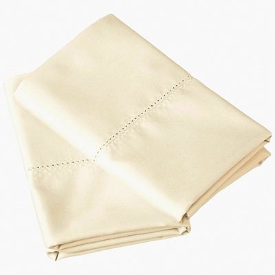 Luxury Ivory Pearl Pillowcase Set - 525 Thread Count, 2 Pack, Premium Quality, Soft & Smooth Pillow Cover, King Size, Breathable Fabric