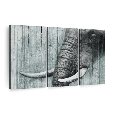 " Elephant On Textured Wood "