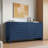 Elegant Navy Blue Sideboard Featuring Sophisticated Wavy Pattern Doors With Arched Groove Design In A Stylish Four-Door Layout,Adjustable, Suitable For Study, Entryway And Living Room-421305672