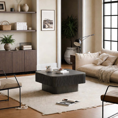 Table basse de conception moderne avec rangement caché spacieux, pour le salon et le bureau