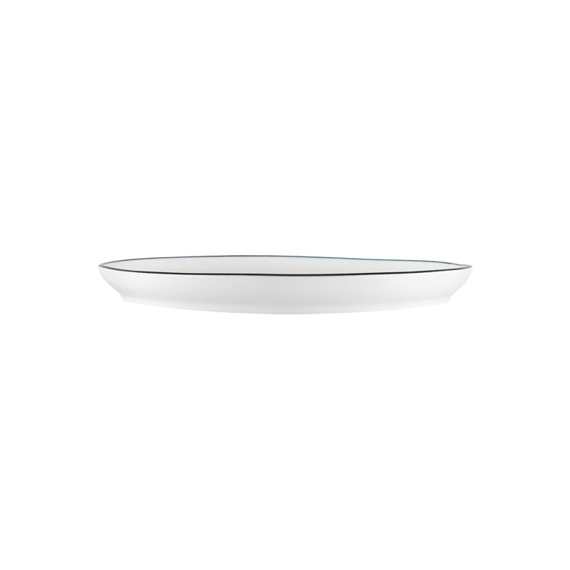 Assiette à hors-d'œuvre en porcelaine à jantes colorées Canvas Home Abbesses, Noir