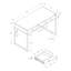 Bureau d'ordinateur, bureau personnel, ordinateur portable, tiroirs de rangement, L 48 po, bureau, stratifié brun, métal gris, contemporain, moderne-125902924