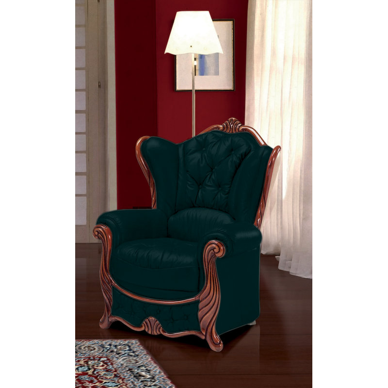 Dodgen Faux Leather Wingback Chair, Black